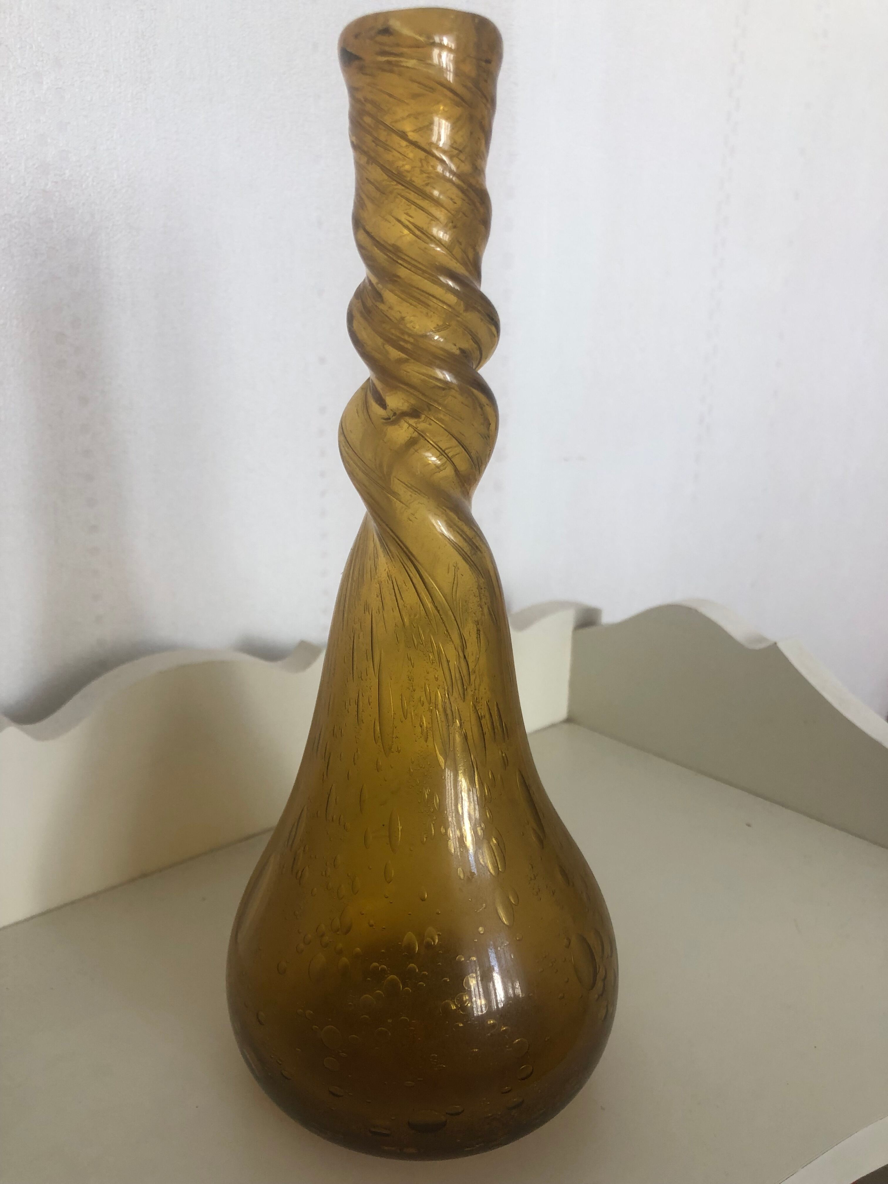 Vase soliflore en verre bullé