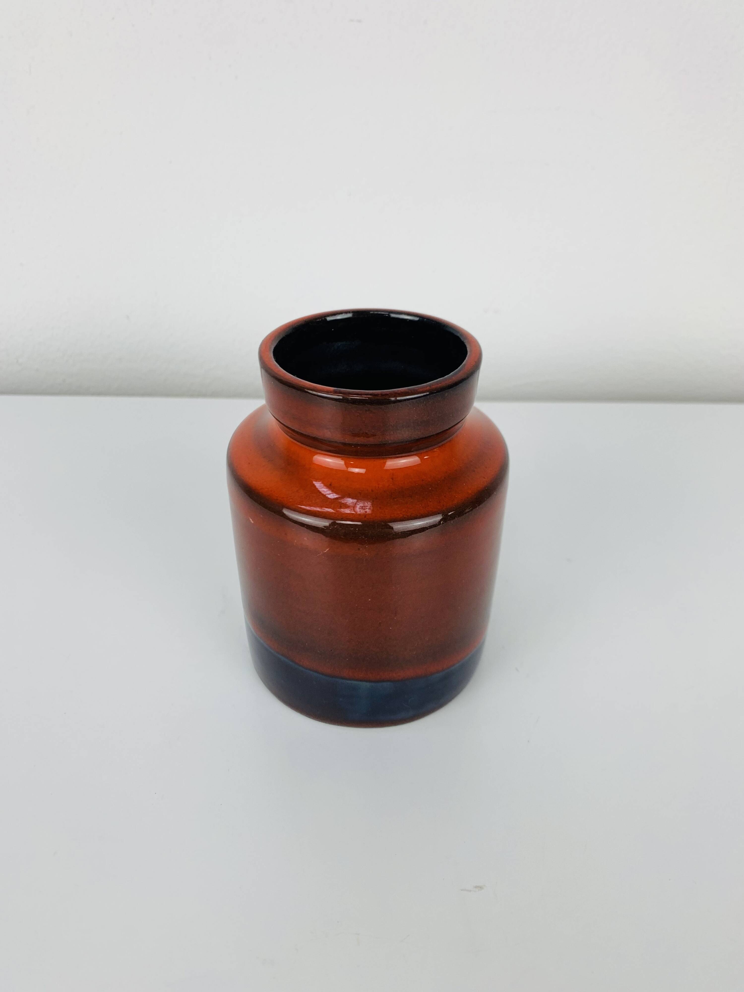 Orange ceramic vase by Frick Keramik, Switzerland, 1960s