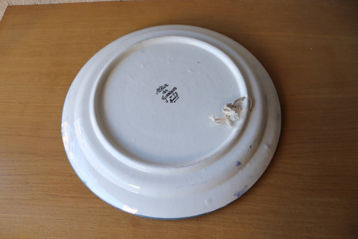 Large gingham ceramic dish