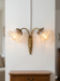 Applique Double en Bronze avec tulipes en verre Art deco