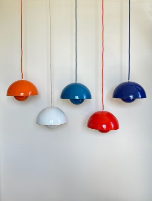 Set of 5 Flowerpot suspensions by Verner Panton