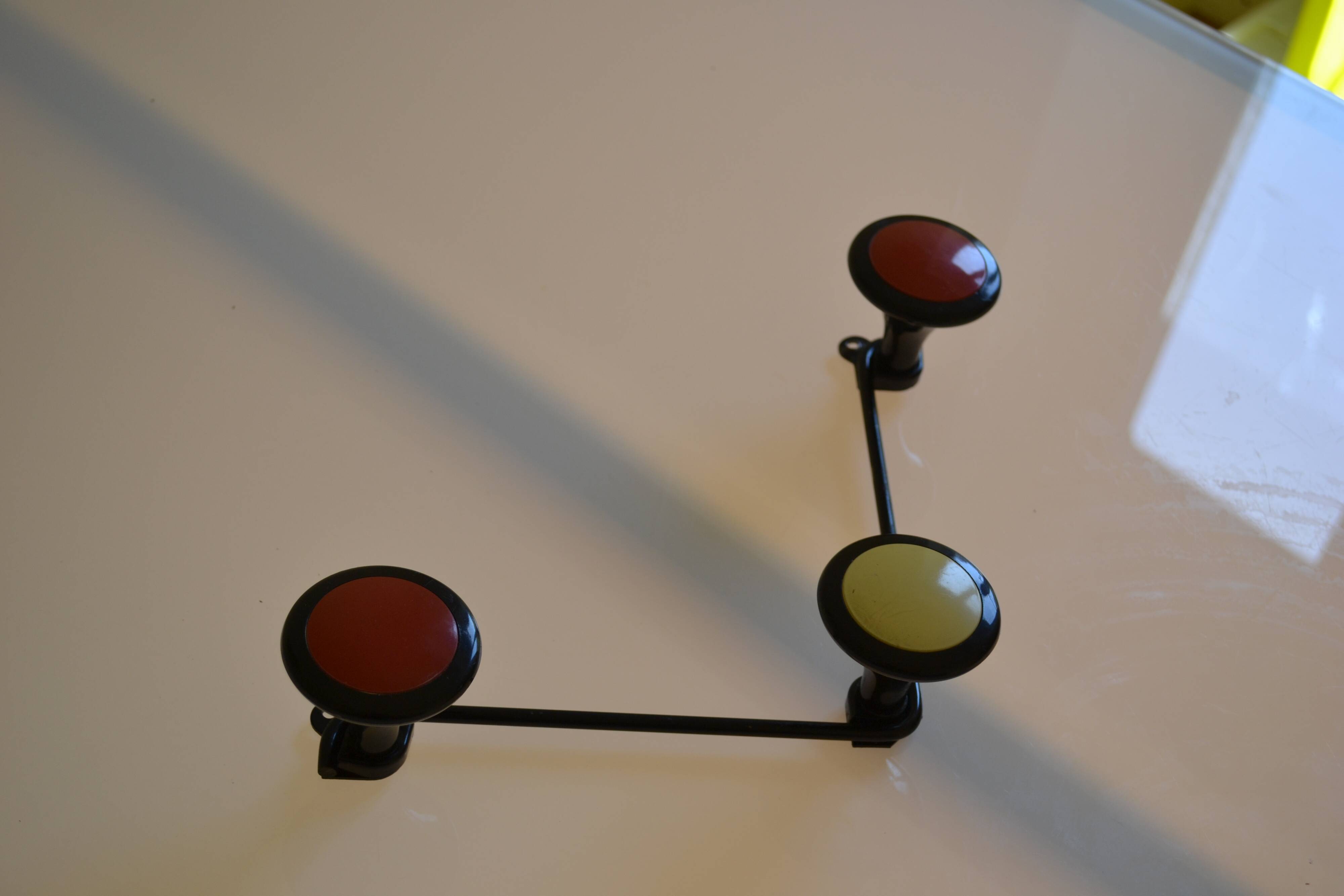 Wall coat rack with 3 hooks circa 1960s