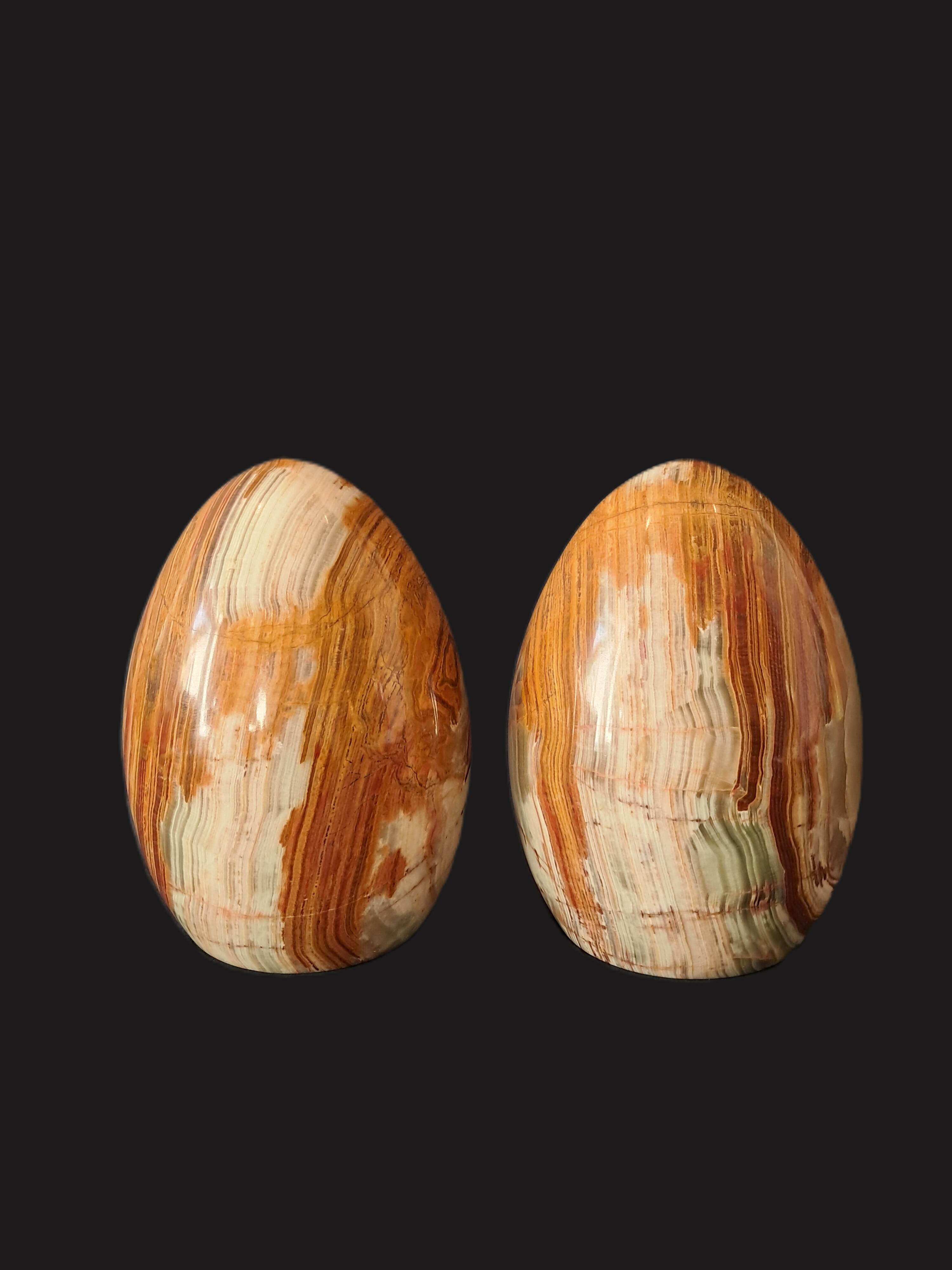 Pair of Onyx Egg-Shaped Bookends