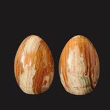 Pair of Onyx Egg-Shaped Bookends