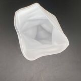 White tinted glass vase with crumpled effect