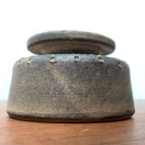 Brutalist mid-century studio pottery vase by Johannes Lessmann for Keramische Werkstatt Margaretenhöhe, Essen.