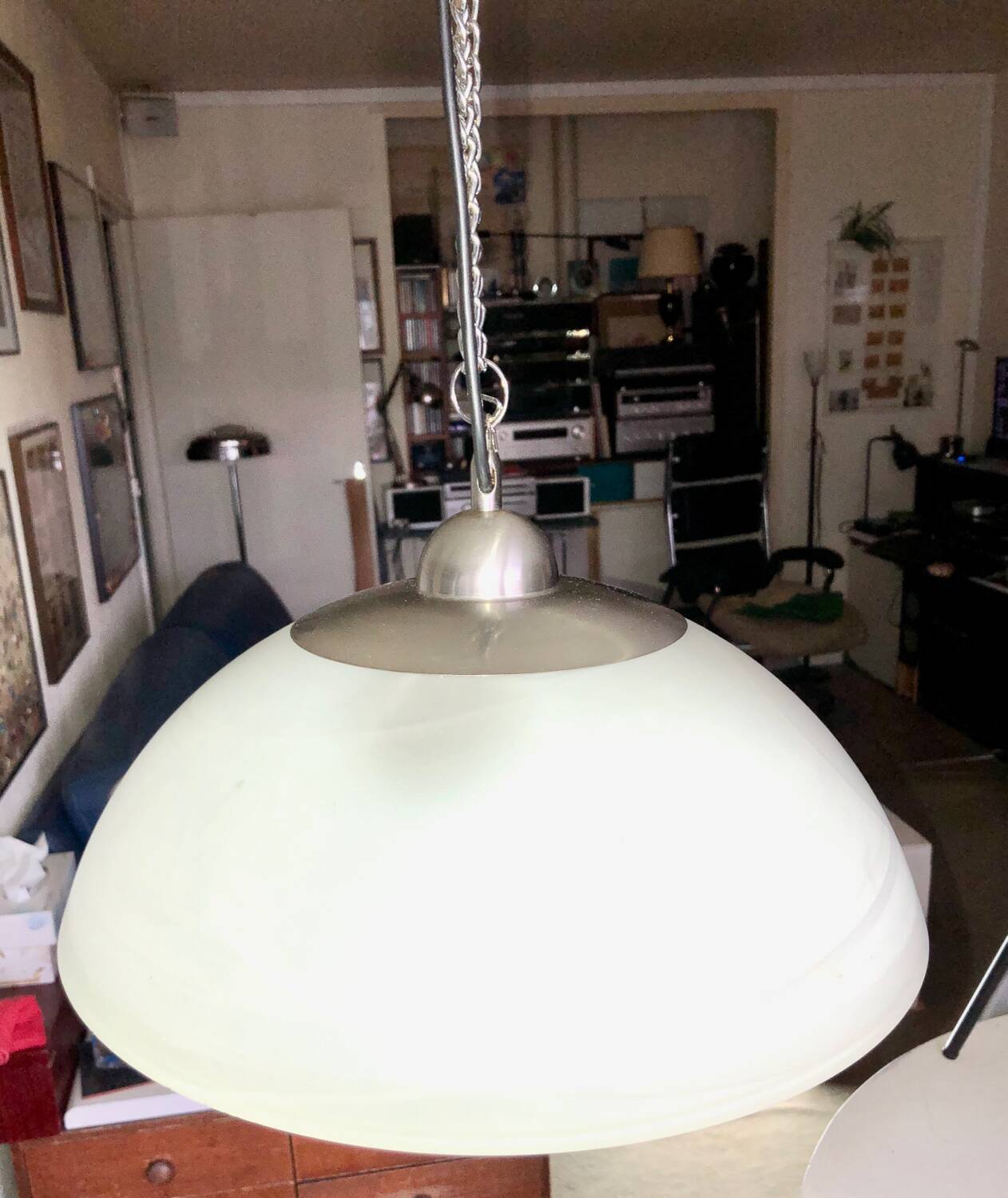 Molded glass pendant light