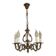 Elegant French Antique Bronze 5 Light 3 Sided Cage Style Chandelier