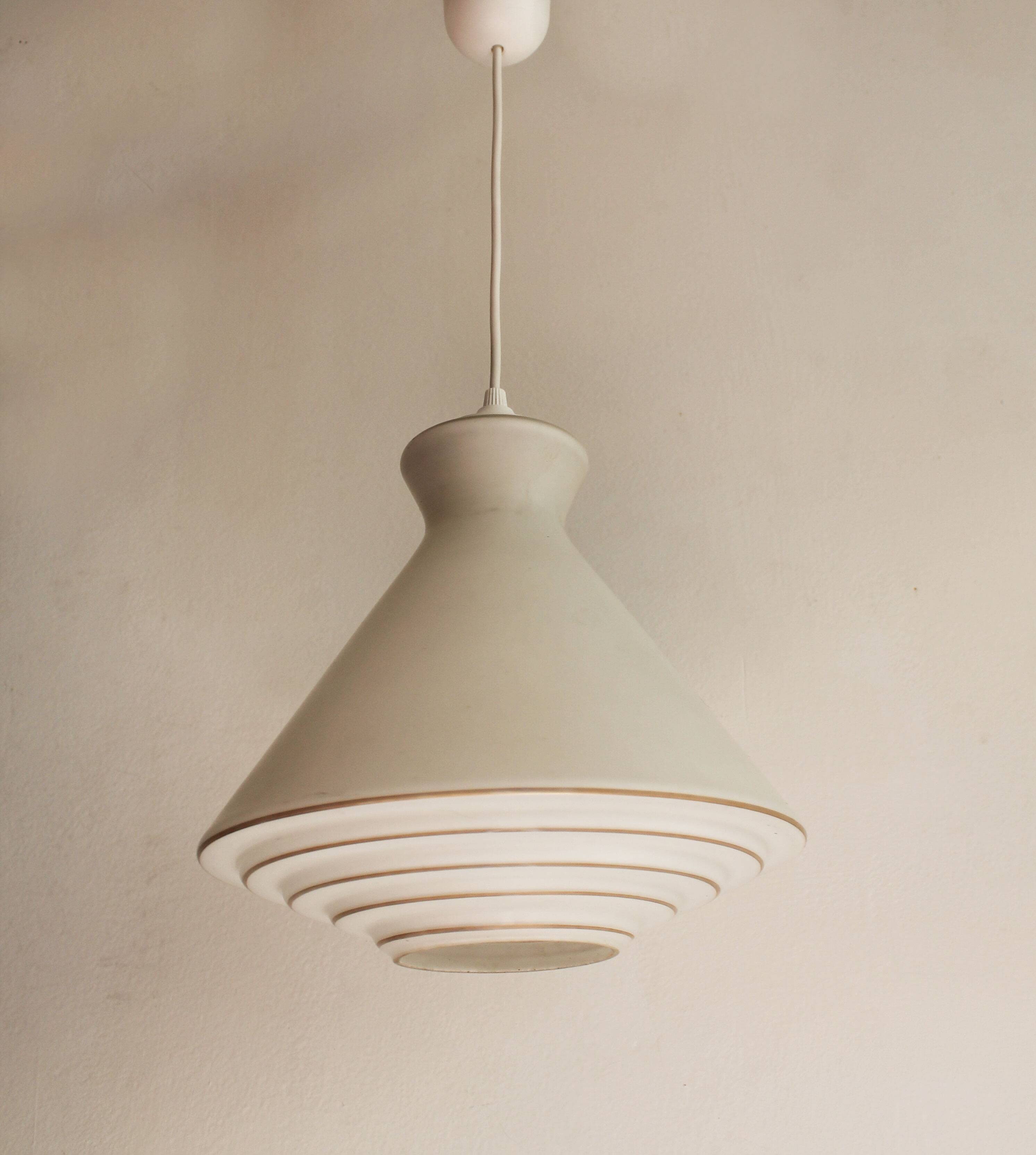 1960s Milk Glass Pendant Light