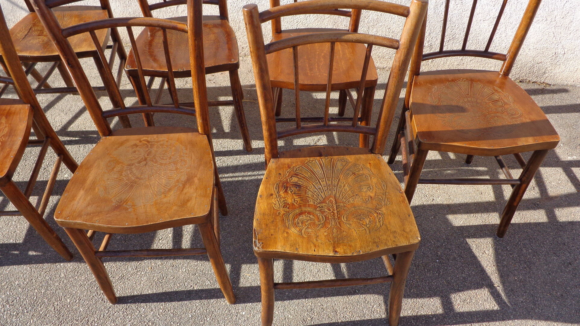 Lot of 9 chairs bistro Luterma
