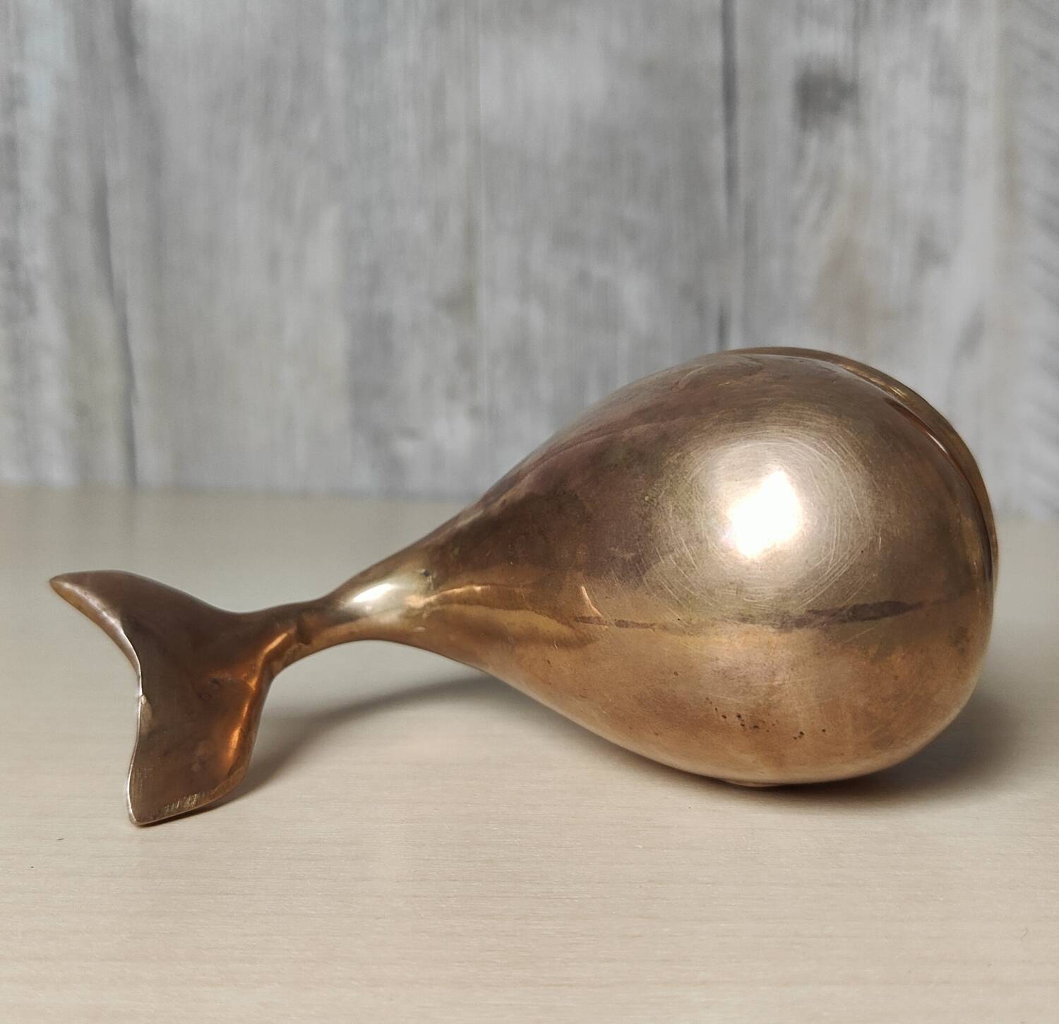 Brass whale ashtray