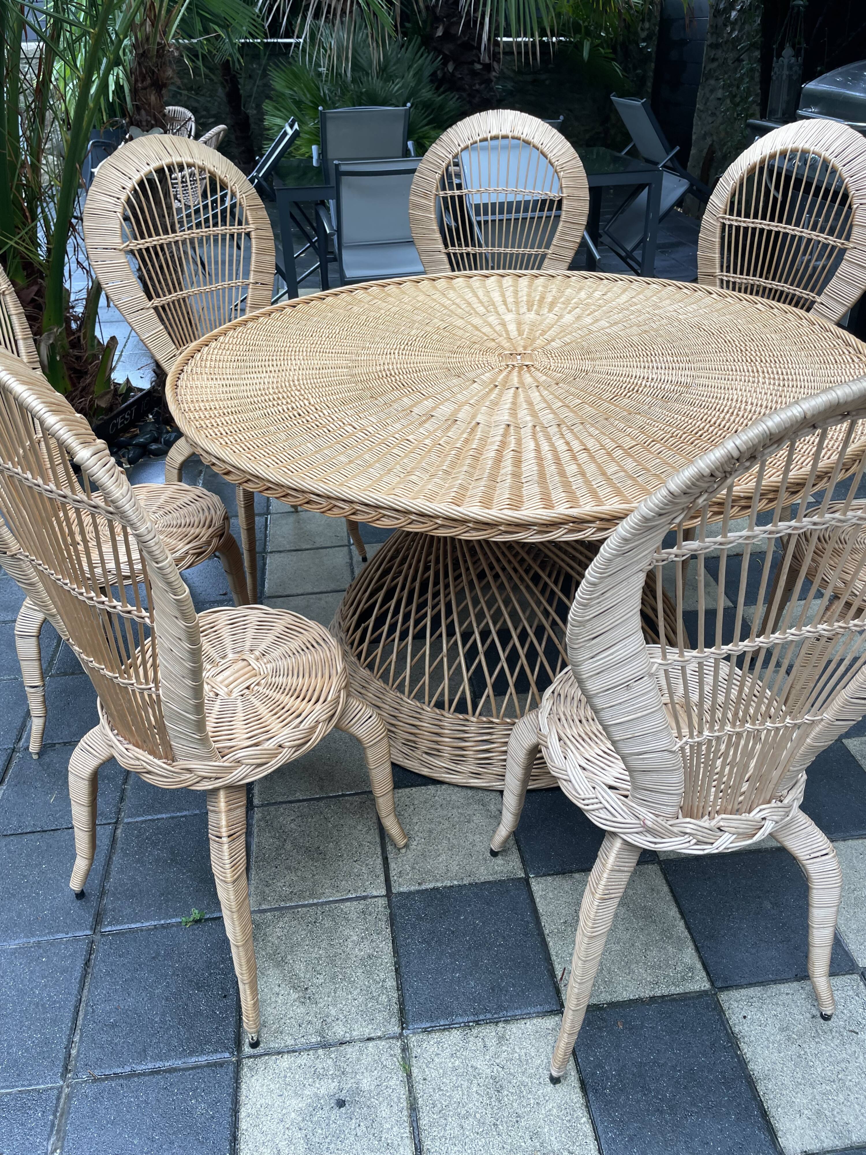 Vintage rattan garden furniture