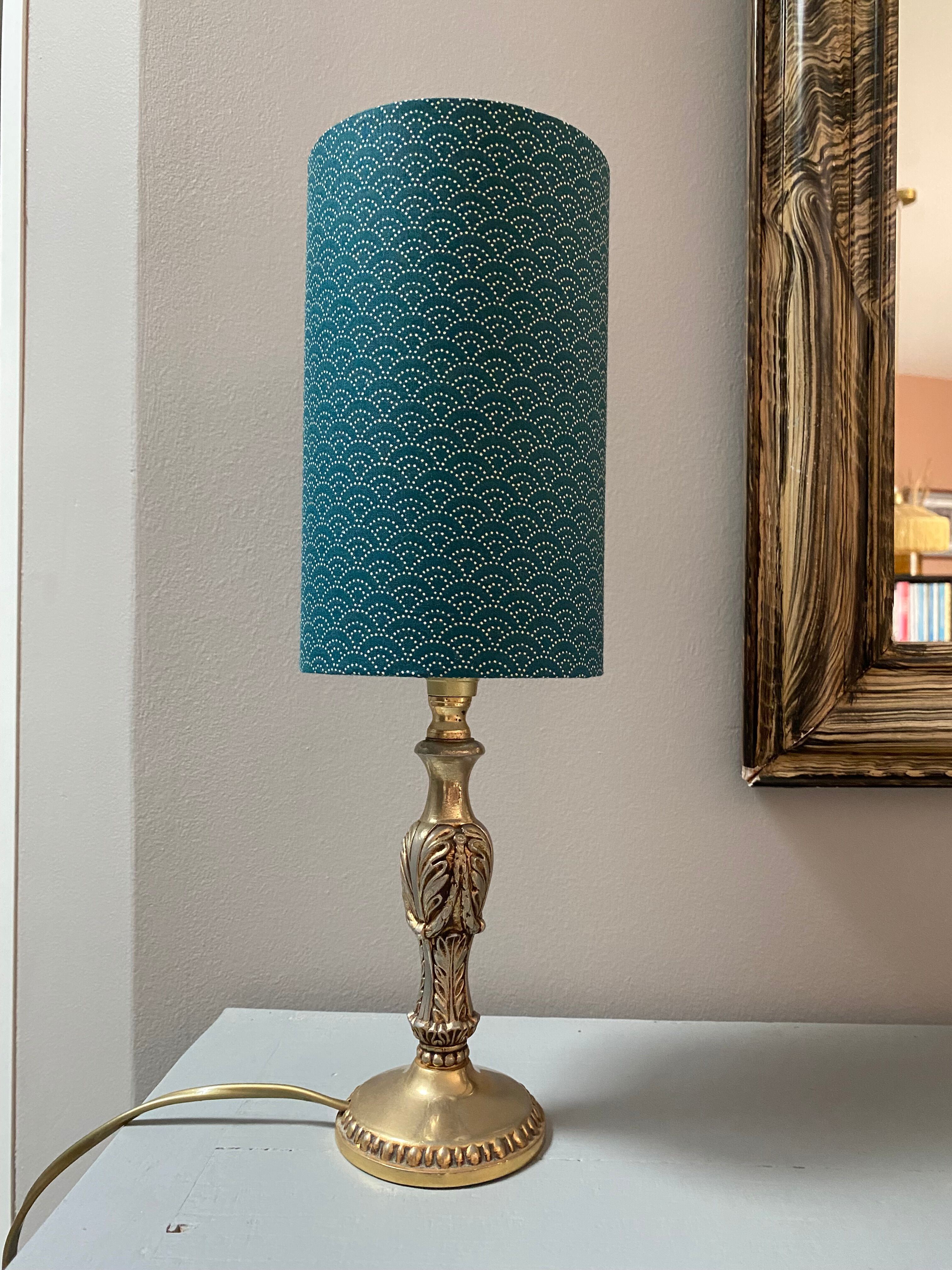 Bedside lamp with brass base