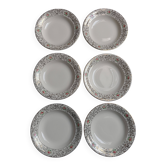 6 Assiettes Villeroy et Bloch beiges et dorées