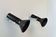 Pair of vintage adjustable wall lights, brown metal, France 1970