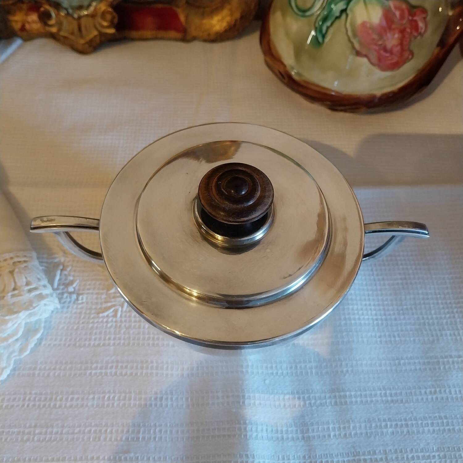 Art Deco silver-plated sugar bowl