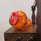 Vase en verre orange retro