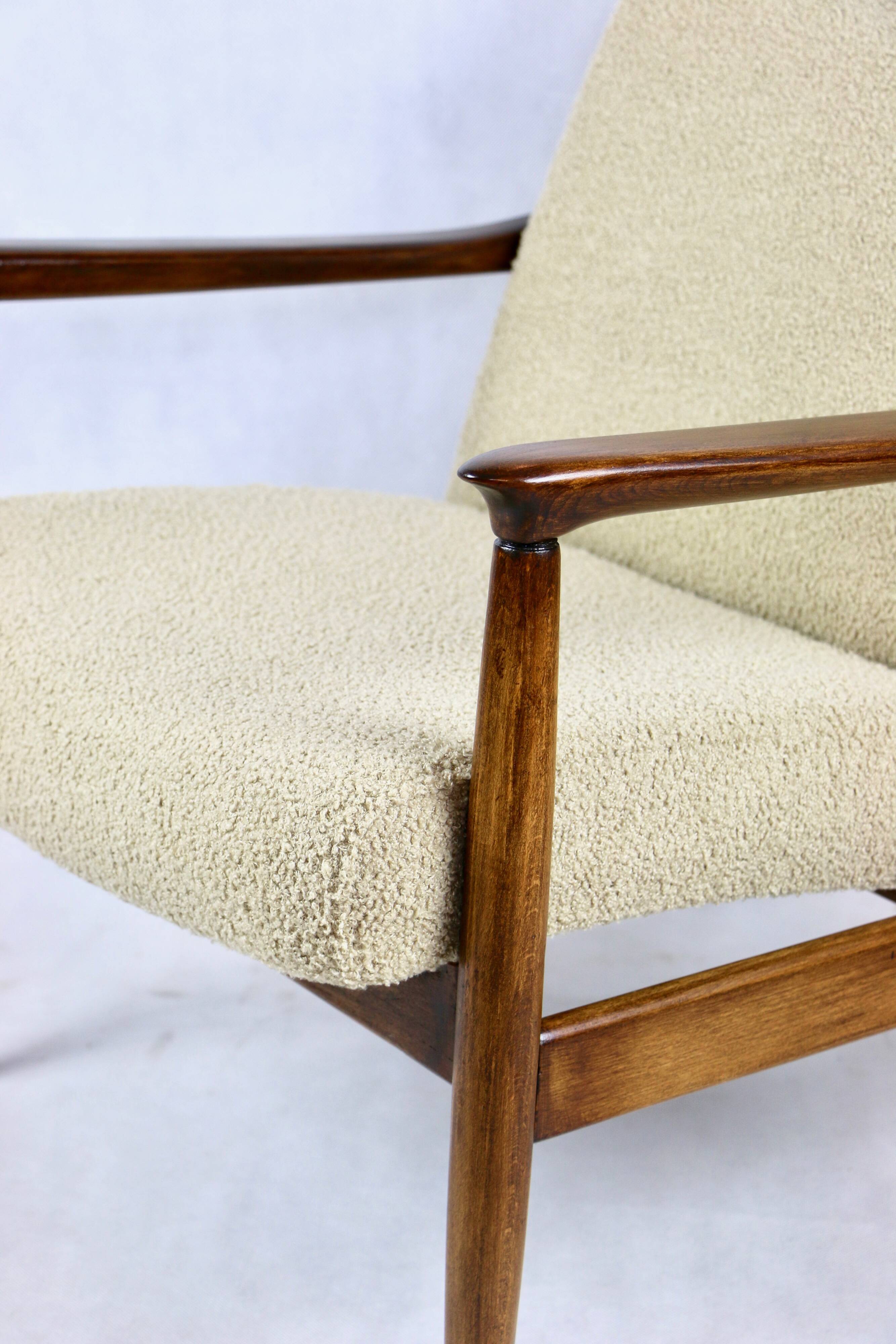 GFM-64 Armchair in Beige Bouclé attributed to Edmund Homa, 1970s