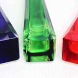 Set of 3 VEB glass vases