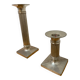 Pair of vintage candlesticks / torches in solid pewter – Guy Degrenne