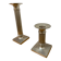 Pair of vintage candlesticks / torches in solid pewter – Guy Degrenne