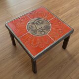 Coffee table end of sofa Roger Capron and Jean Derval ceramic 70s sun model