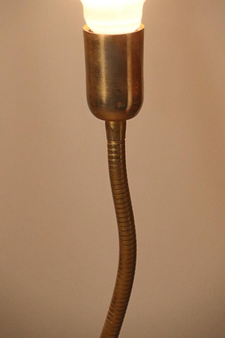Vintage model F415 floor lamp in gold metal, Saint Germain Lumière edition, 1970