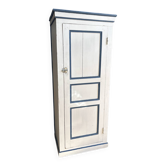 Antique bonnetière in cream and blue painted wood – in its original condition.