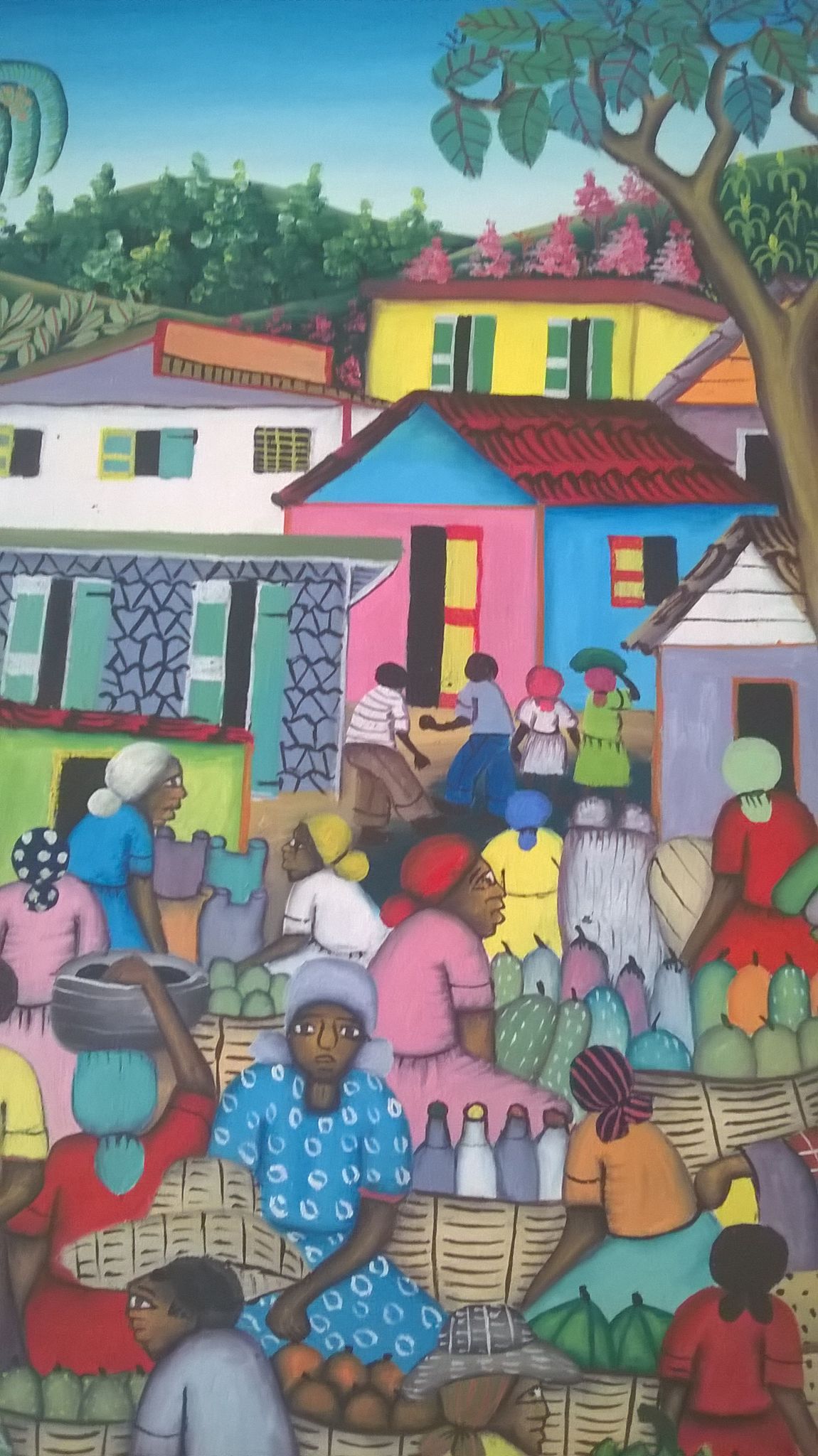 Painted canvas signed Maccène Laurent-Haïti 1998