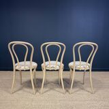 Set of 6 Thonet type bistro chairs light curved wood & Skaï GO IN Germany