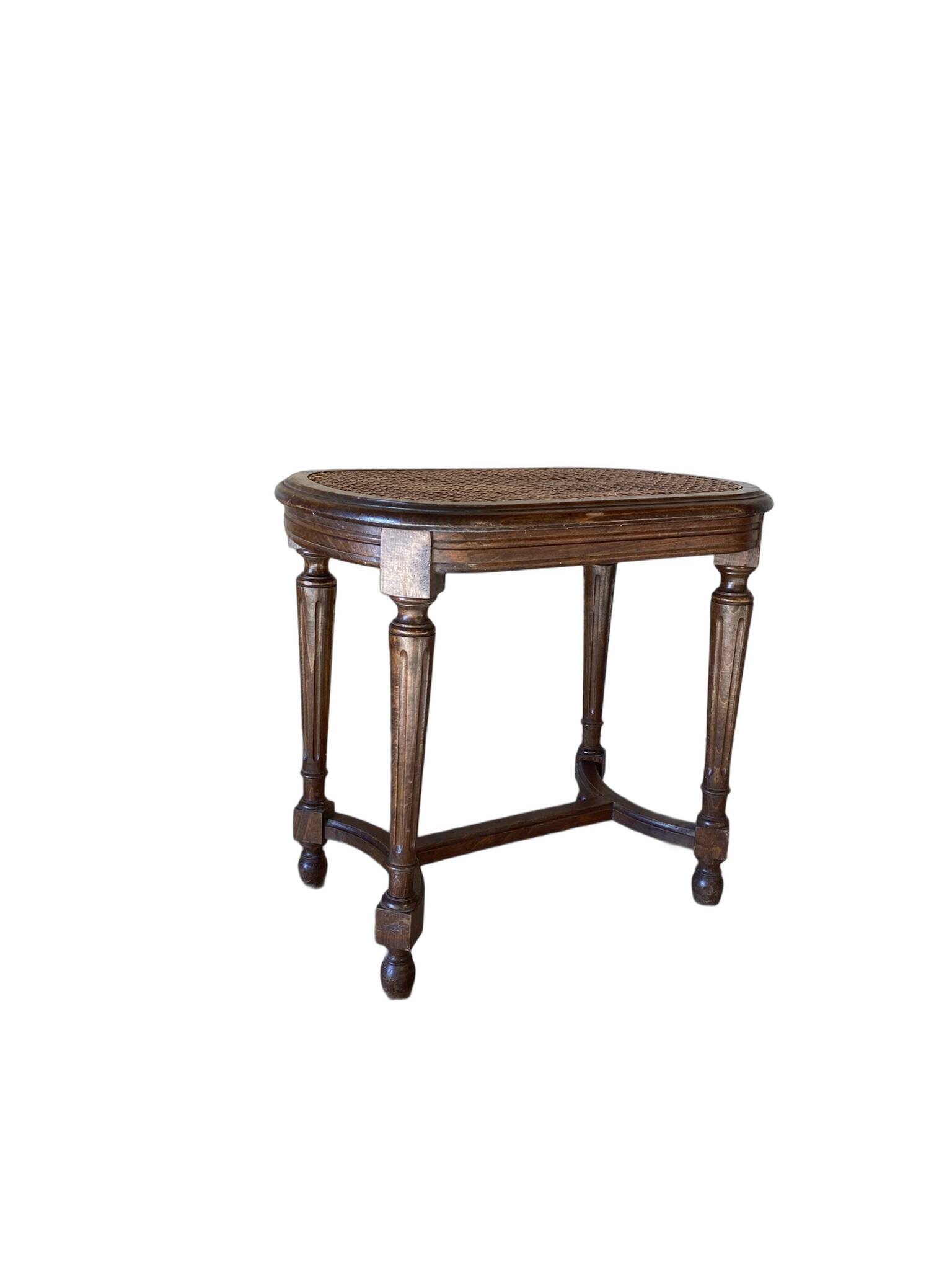 Louis XVI style caned piano stool