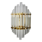 Venini wall lamp, murano triedri glass, italy, 1970