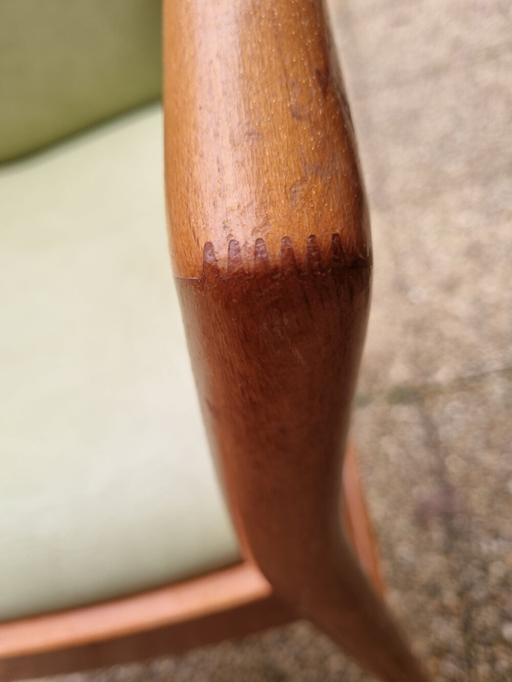 Pair of armchairs curved wood varnished skaï 70s