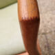 Pair of armchairs curved wood varnished skaï 70s