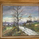 Oil Painting Canvas Country Path Landscape Nature Autumn LALLEMA