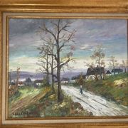 Oil Painting Canvas Country Path Landscape Nature Autumn LALLEMA