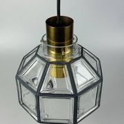 60s 70s hanging lamp by Limburg Leuchten Germany glass brass Space Age