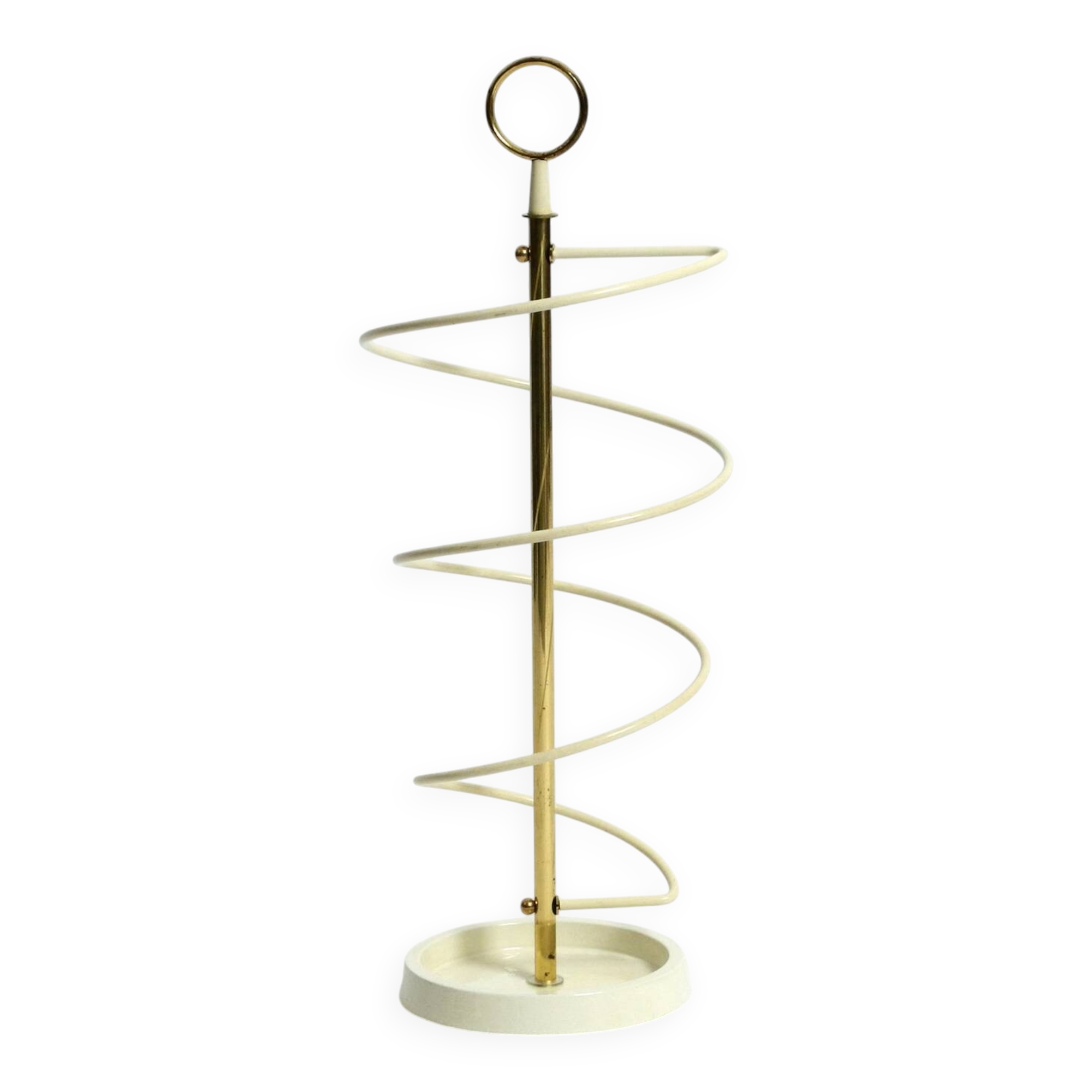 Extraordinary rare Mid Century Modern umbrella stand in string helix design