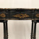 Small table with Napoleon III work, wood and boiled cardboard decorated with flowers painted with flowers