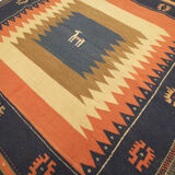 Vintage persian handwoven wool qashqai rug- 140x144cm