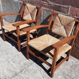 Pair of straw armchairs (Josep Torres Clavé, 1936)