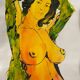 Paintings Set of 4 studies of nude of woman Ink dated 2012 signed Curiosa