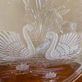 Plateau en verre décor cygnes