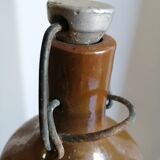 Ancienne bouteille en grès vernissé art populaire vintage
