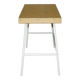 Small bamboo desk with three drawers.