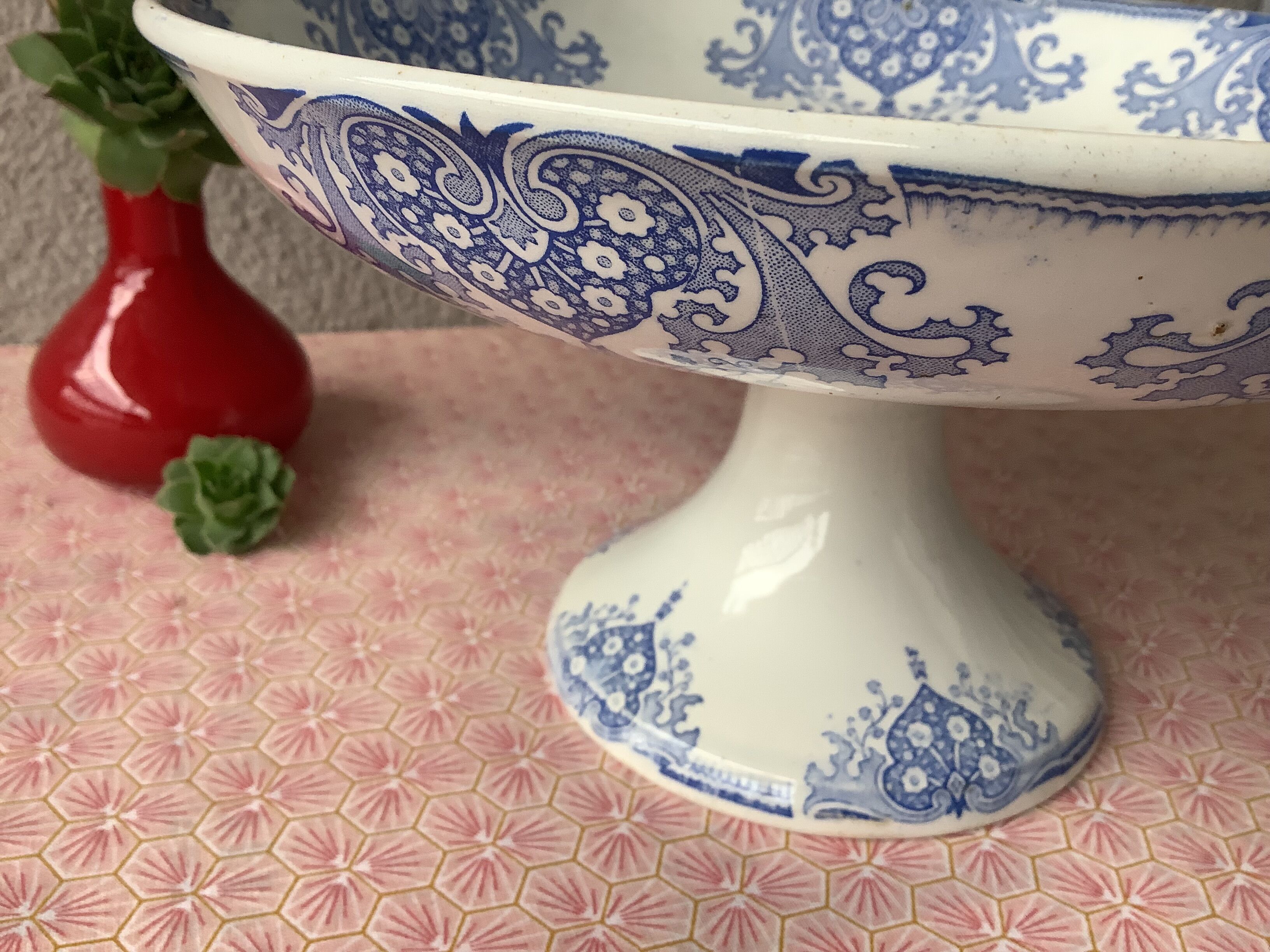 Compotier terre de fer piedouche 19th