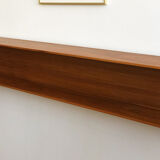 Wooden open wall shelf, 200cm, designed by Walter Wirz for Wilhelm Renz, Germany