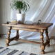 Table basse campagnarde western chêne vintage