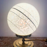 Old globe table lamp in Clichy glass