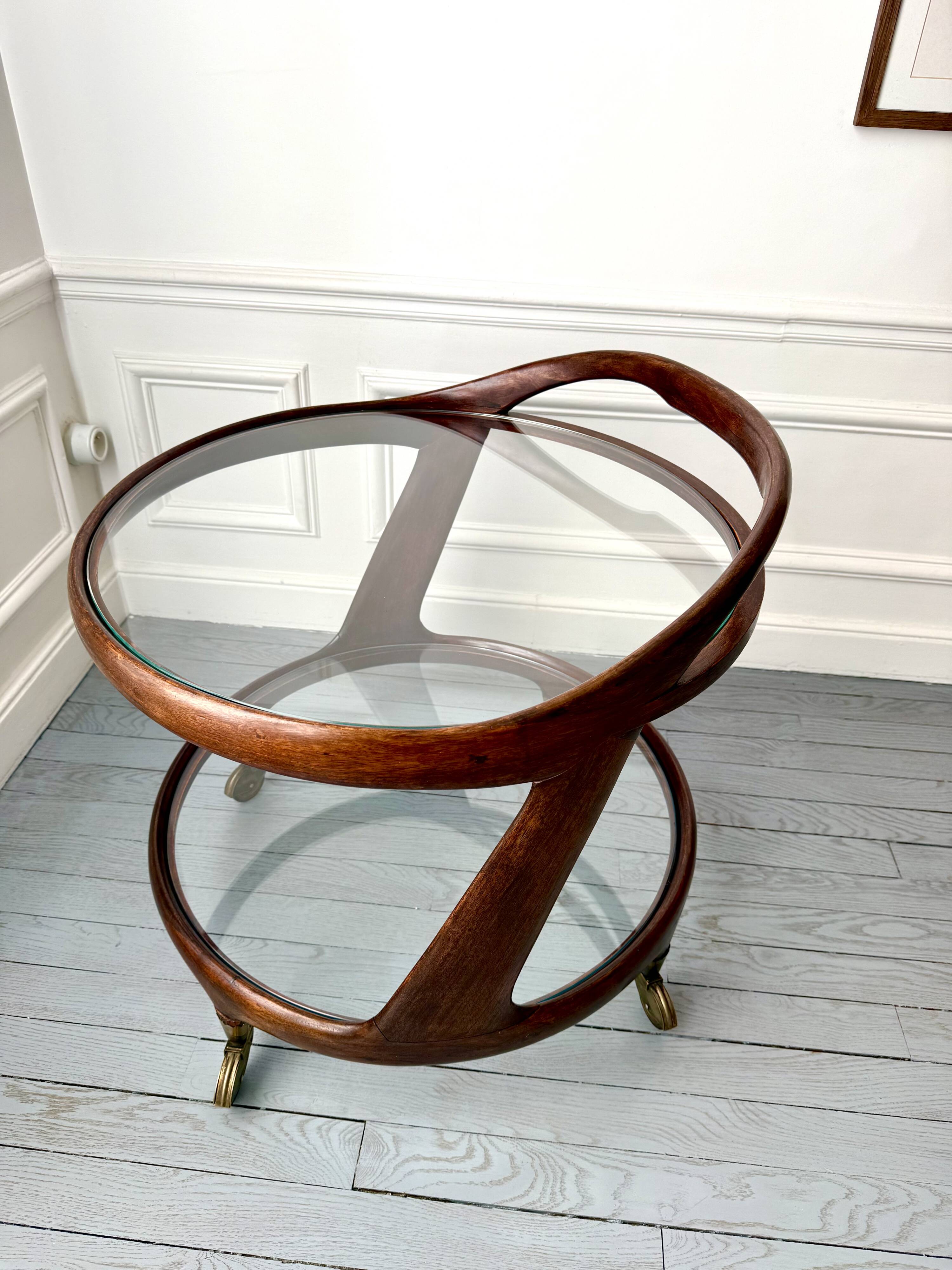 Cesare Lacca rolling coffee table service trolley